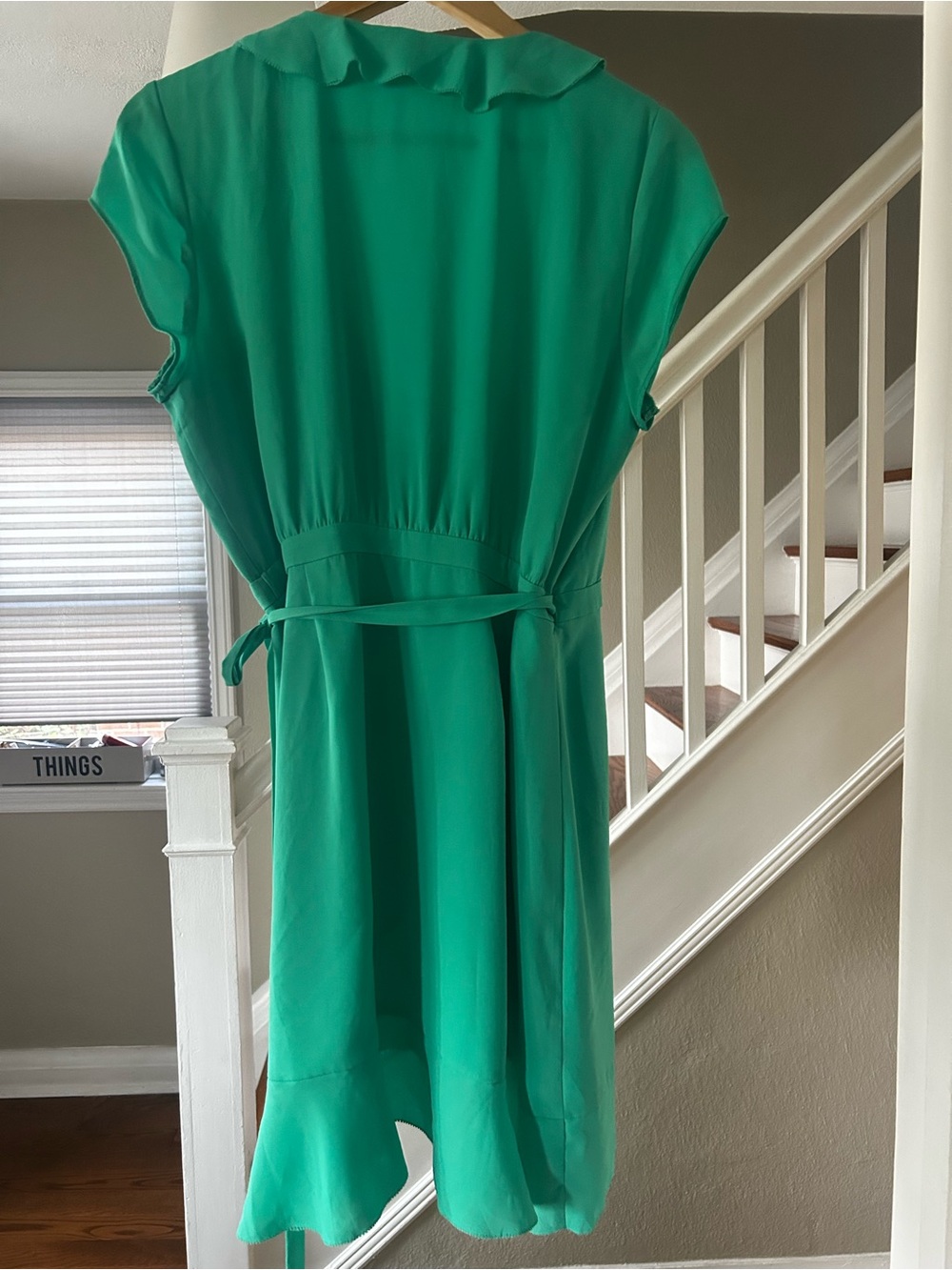 Aritzia Sunday Best Savoy Emerald Green Ruffle Wrap Dress Summer Party Wedding - Picture 4 of 10